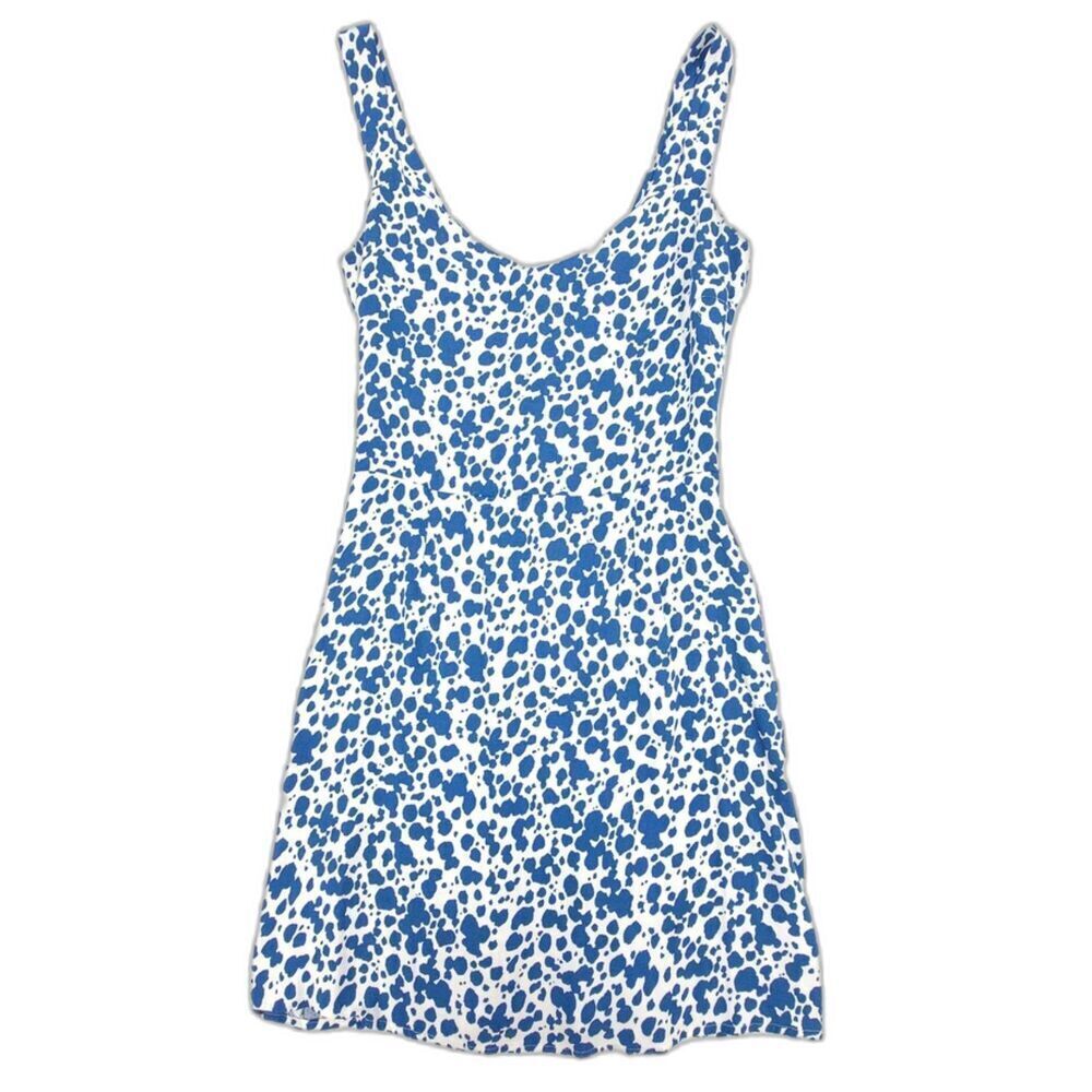 NEW Reformation Humphrey Dress Rainey Blue Printed Mini Sweatheart French Girl 8